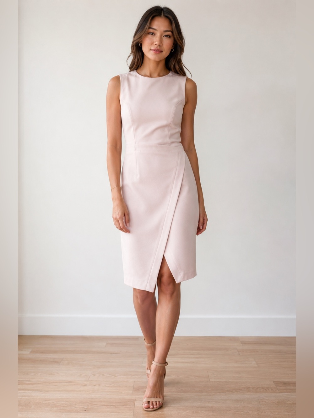 TOPSHOP Sleeveless Blush Pink Sheath Dress | Size 8